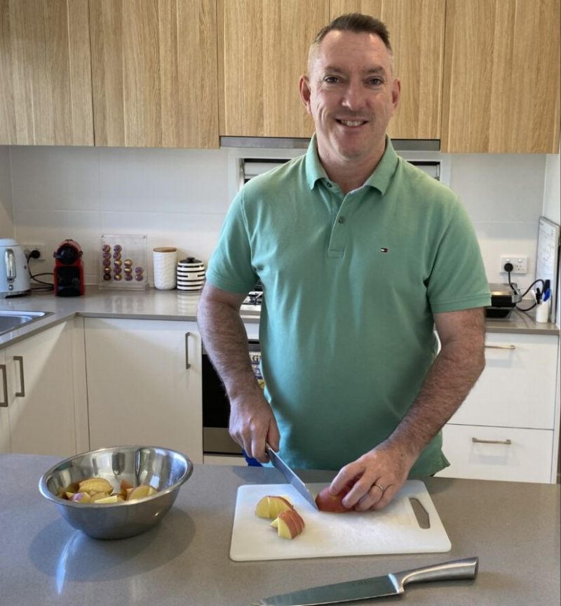 Coeliac sufferer Dean Robertson cooks gluten-free in his kitchen