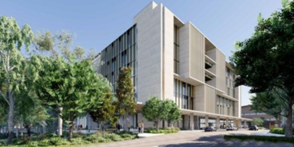 The exterior of Townsville Hospital on a sunny day.